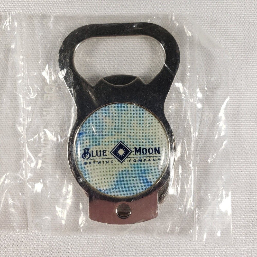 NEW Blue Moon Brewing Company‎ Bottle Opener Keychain Keyring Metal Silver Tone
